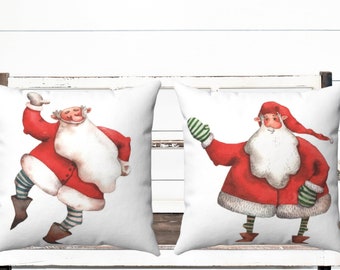 SANTA PILLOW COVER, Front and Back, Christmas Pillow, Christmas Pillow Cover, Holiday Home Decor, Santa Claus Pillow, Variety 6 of 6