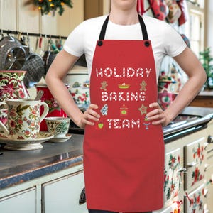 Holiday Baking Team Christmas Apron, Christmas Apron, Family Baking Aprons, Christmas Team Apron, Cute Christmas Aprons