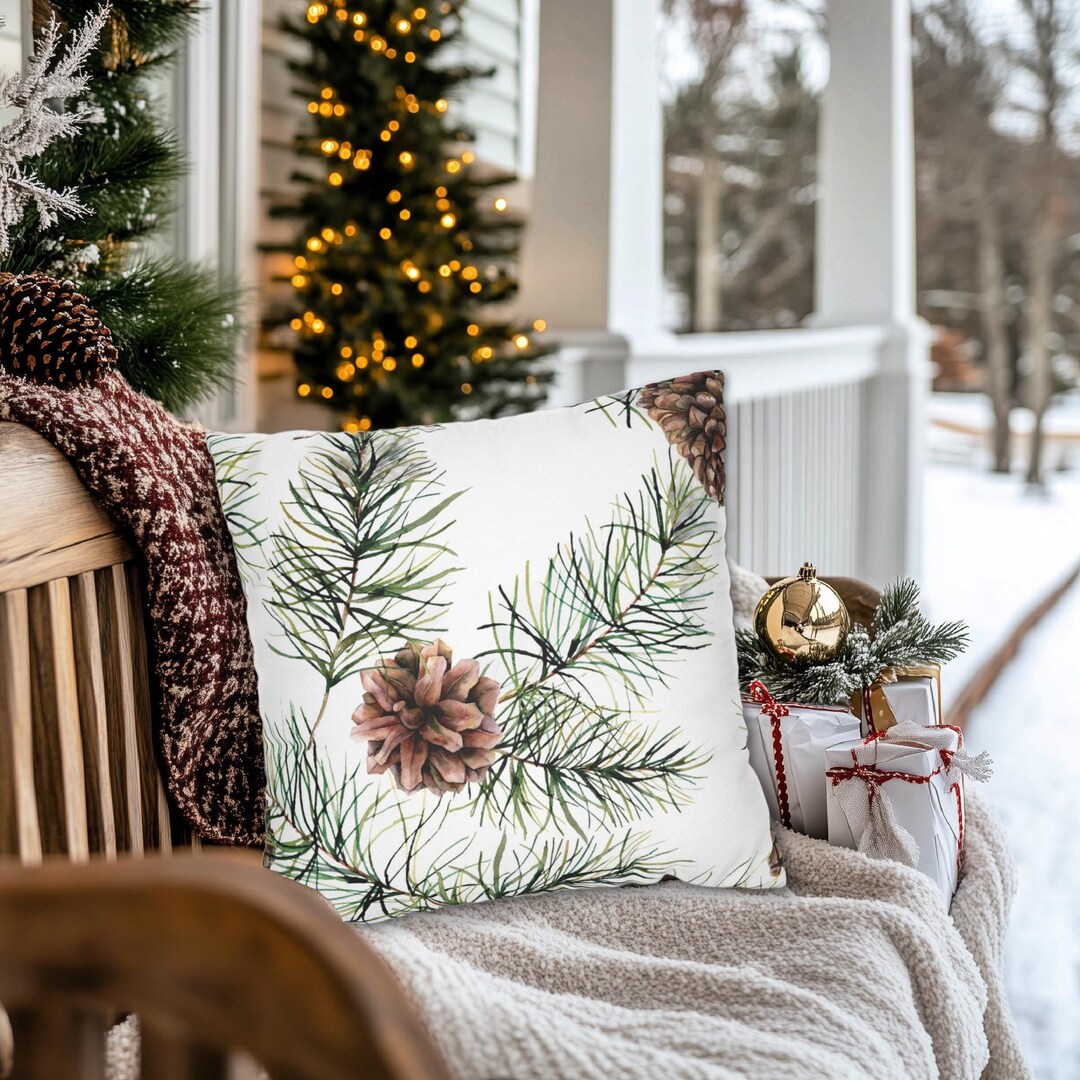 Pine Code Throw Pine Cone Throw Pillows + Covers, Rustic Winter Cabin Decor - Etsy