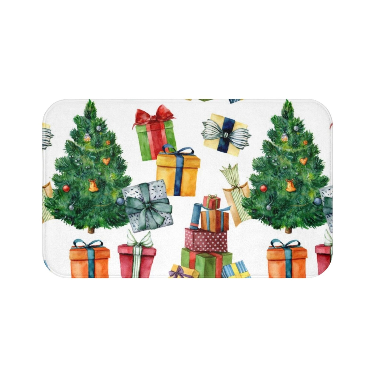 CHRISTMAS BATH MAT Classic Christmas Bath Mat Xmas Tree Bath Etsy