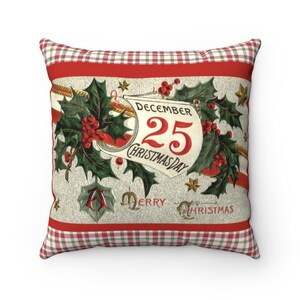 CHRISTMAS PILLOW COVER, Vintage Christmas, Farmhouse Christmas, Christmas Plaid, Cozy Christmas, Vintage Christmas Decor, Multiple Sizes