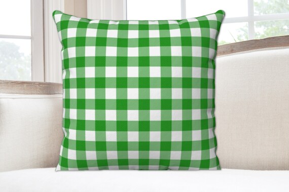 Green top plaid pillow