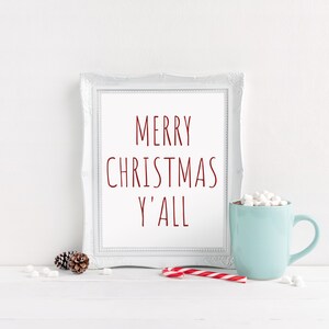 CHRISTMAS PRINTABLE Bundle Merry Christmas Y'all DIY - Etsy