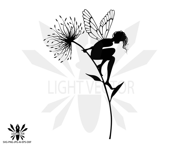 Download Fairy girl mandala zentangle silhouette INSTANT DOWNLOAD ...