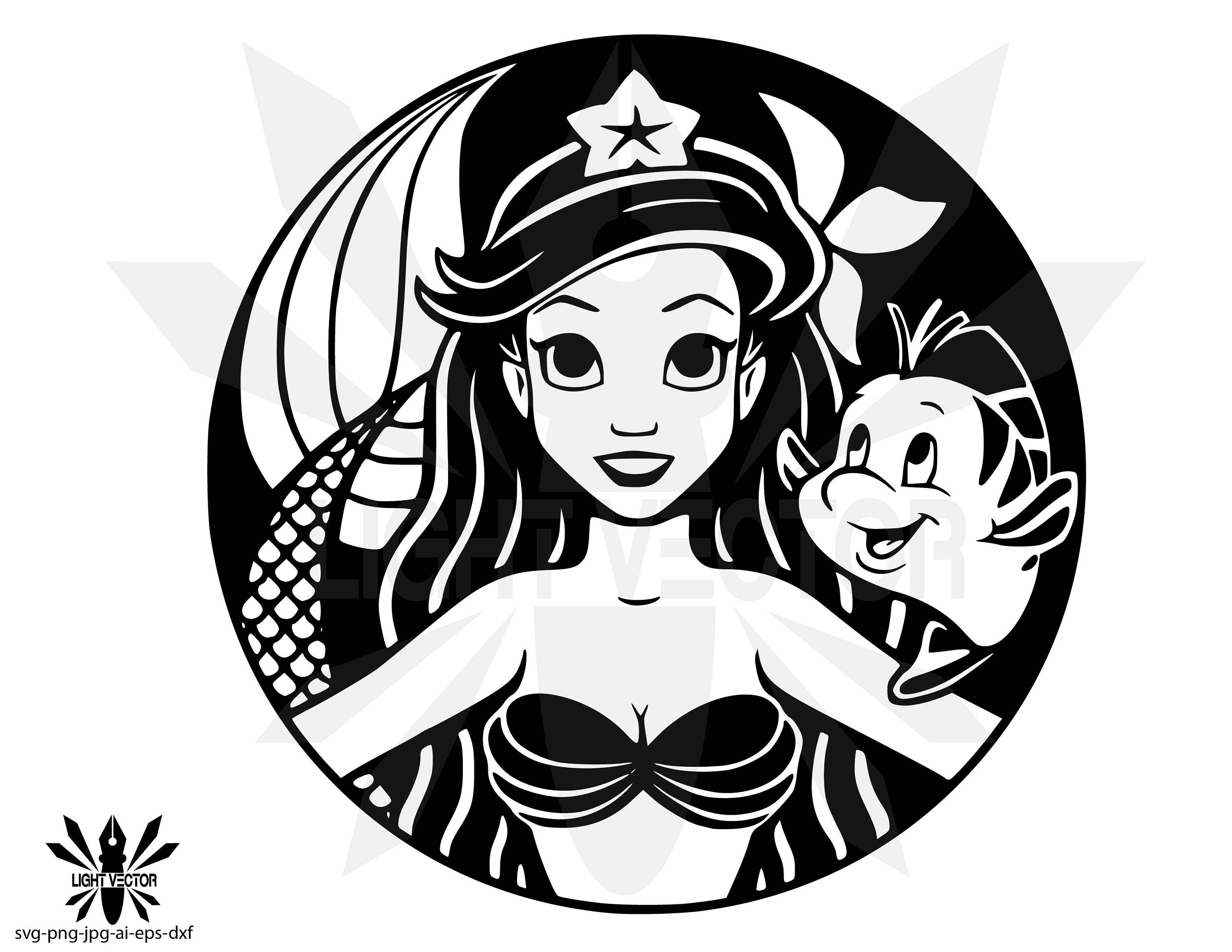 The Little Mermaid Silhouette Instant Download Etsy 日本