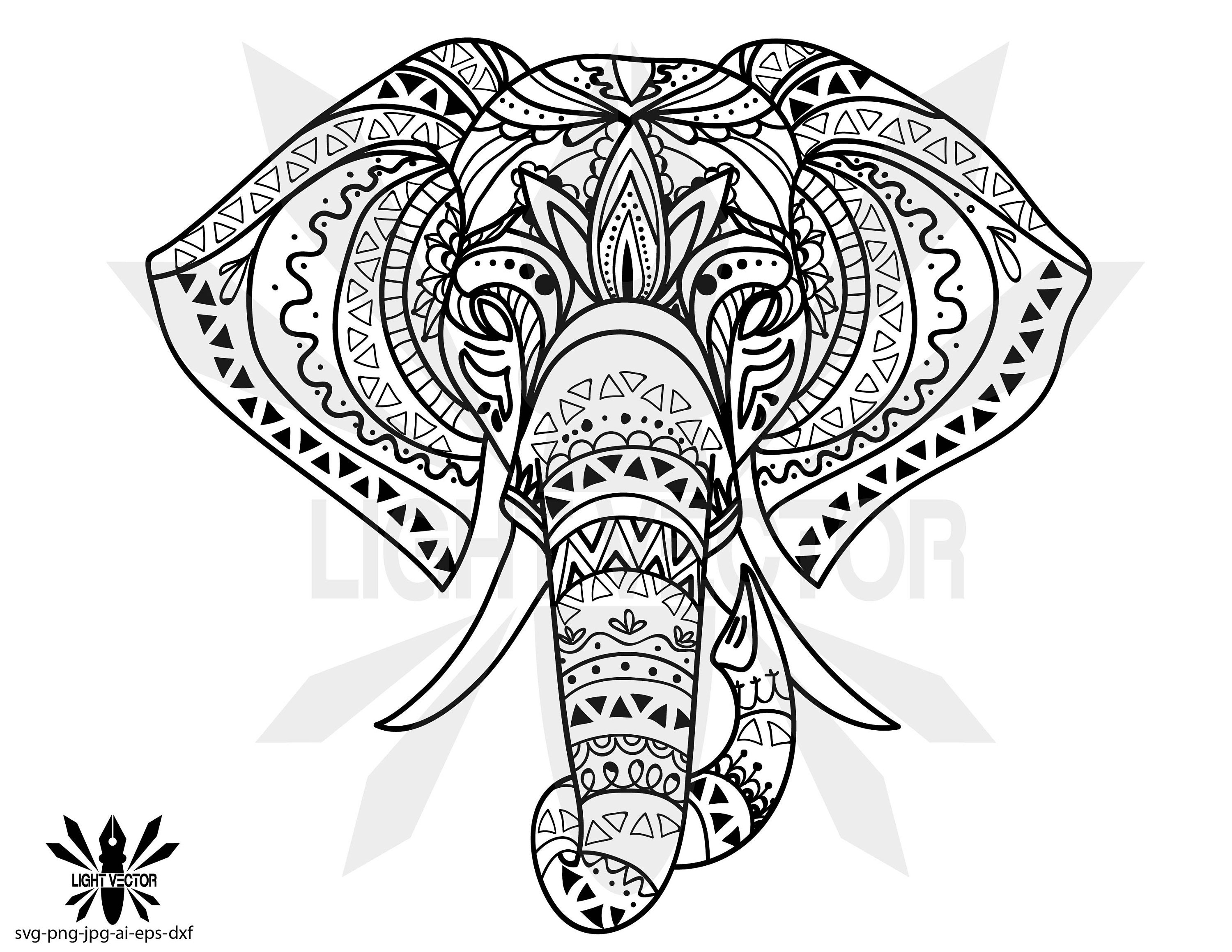 oriëntatie Economisch module Mandala Elefantes Svg - Etsy