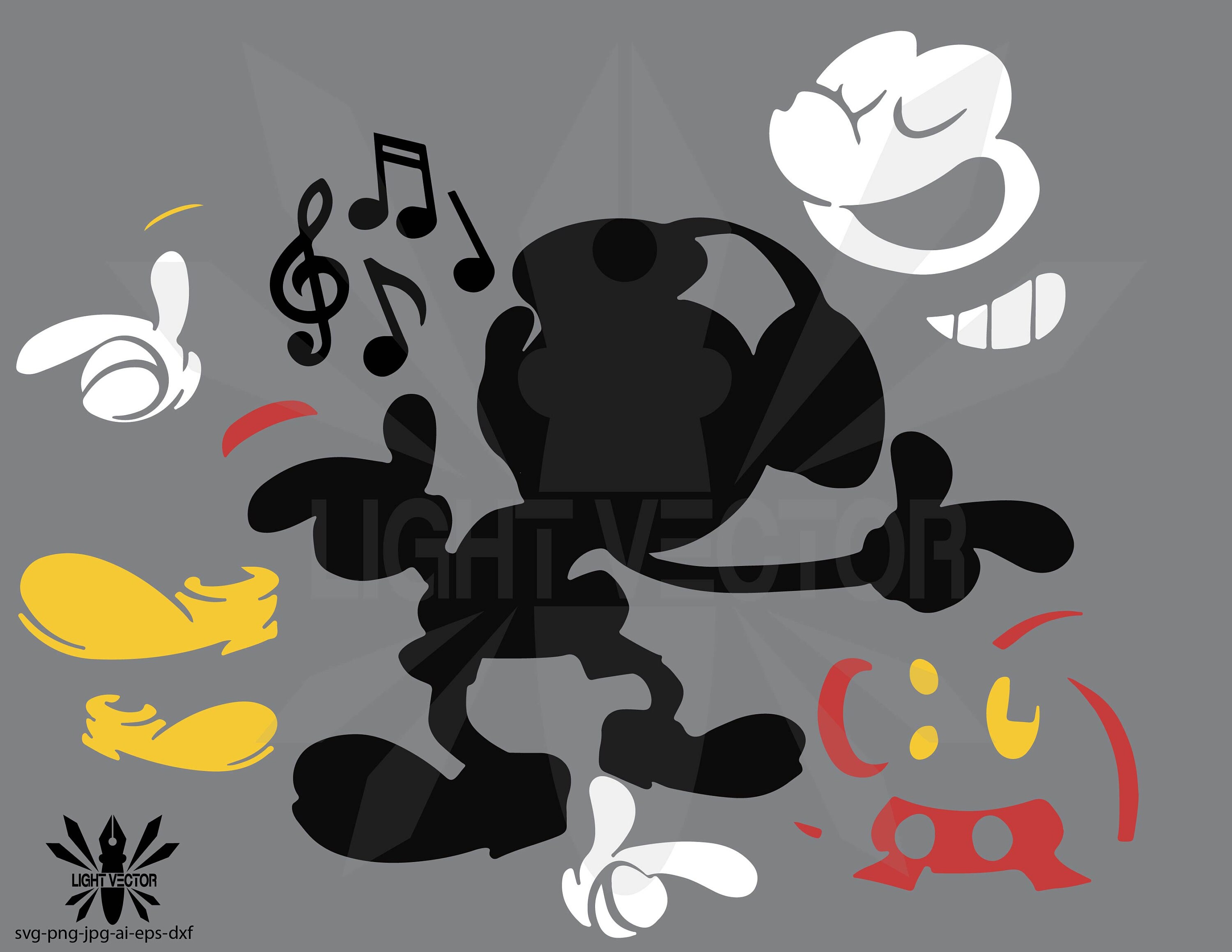Disney mickey mouse clipart silhouette INSTANT DOWNLOAD | Etsy