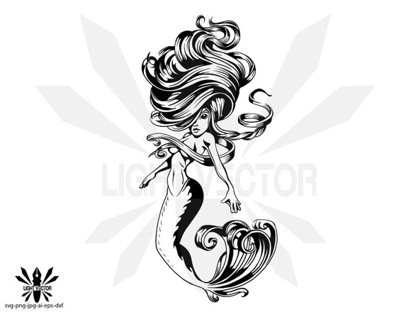 Download Free Mermaid Sexy Woman Silhouette Instant Download Etsy SVG Cut Files