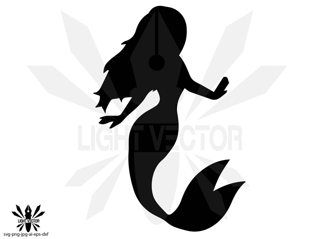 Mermaid Silhouette INSTANT DOWNLOAD Svg-png-eps-dxf-ai-jpg - Etsy
