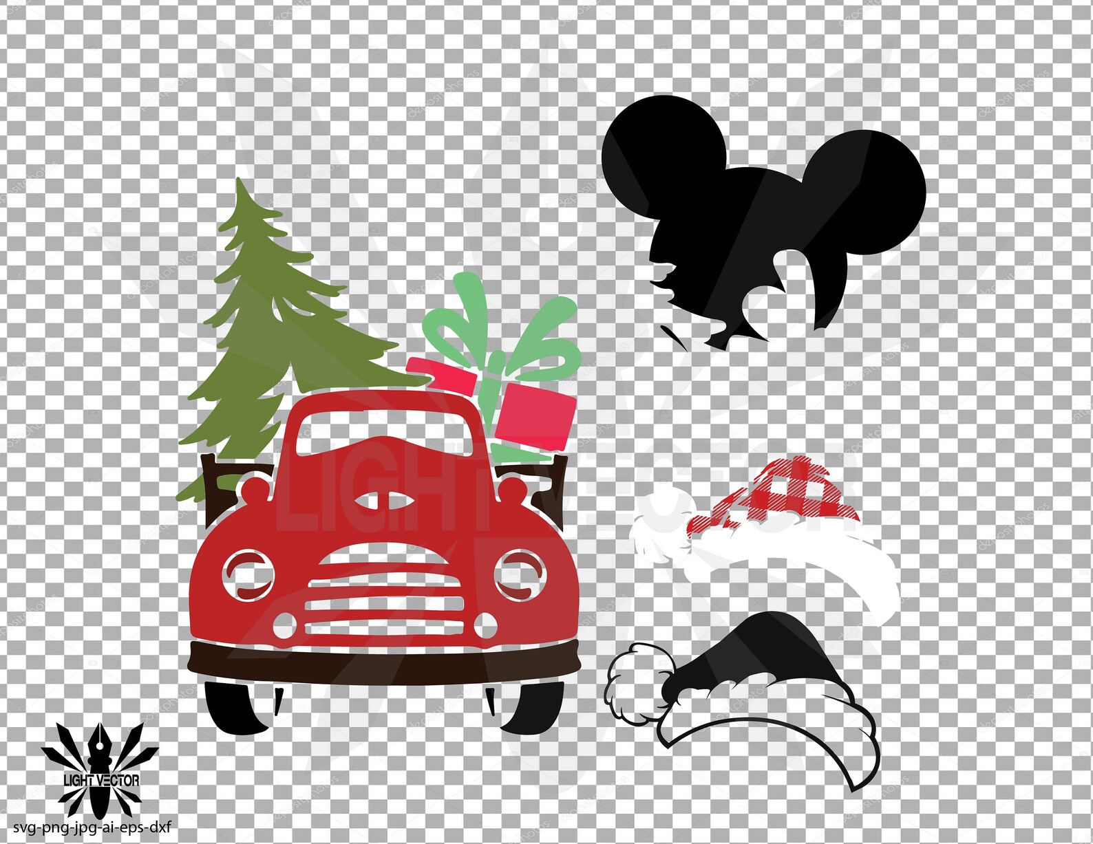 Disney clipartchristmas silhouette INSTANT DOWNLOAD | Etsy