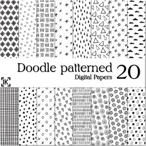 Doodle (Multi on Black) Wrapping Paper Roll – Studio Ten Design