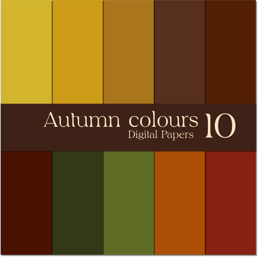 10 Autumn/fall Colored Digital Scrapbook Papers for Personal and ...