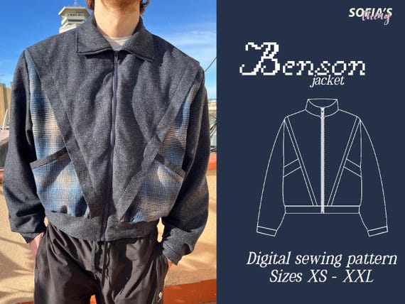 2000s Jacket | Y2K Genderless | Sewing Pattern Digital PDF | XS-XXL | Easy