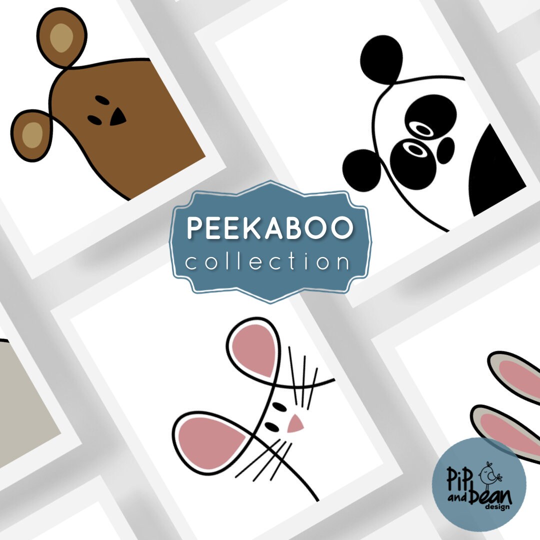 PEEKABOO COLLECTION Panda Bear, Wall Art, Wall Decor, Nursery Print ...