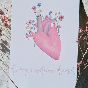 Postkarte handmade herzerfrischend Herz