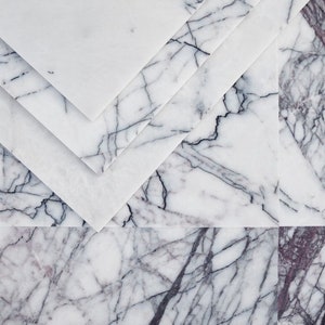 Calacatta Lilac White Honed Marble Wall & Floor Tiles Sample