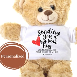 Cancer Patient Gifts, Personalized Teddy Bear, Customized Teddy Bear, Fight Cancer, Sending a Hug Gift, Gift for Cancer Patient, Stay Strong