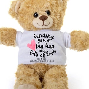 Custom Teddy Bear, Missing You Gift, Long Distance Relationship Gift for Girlfriend, Thinking of You, Gift, Sending You a Hug, Teddy Gift