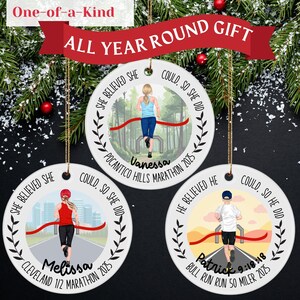 Personalized Running Ornament, Marathon Gift, Runner Ornament, Runner Christmas Ornament, Marathon Ornament, Half Marathon Ornament