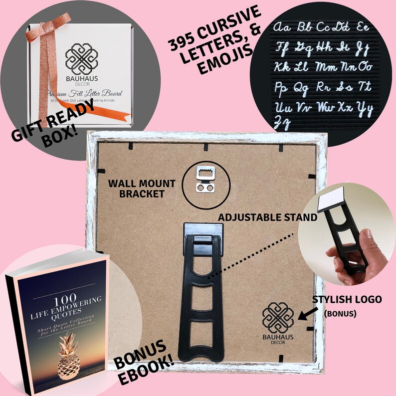 Message Board Cursive Letters Blush Felt 10x10 Rustic Etsy