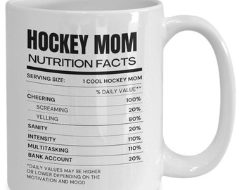 Funny Hockey Mom Nutrition Facts Coffee Mug