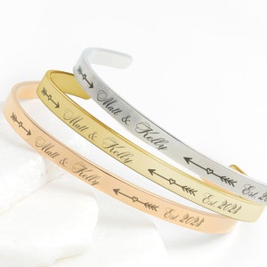 Personalized Couple Cuff Bracelets: Stainless Steel Matching Jewelry