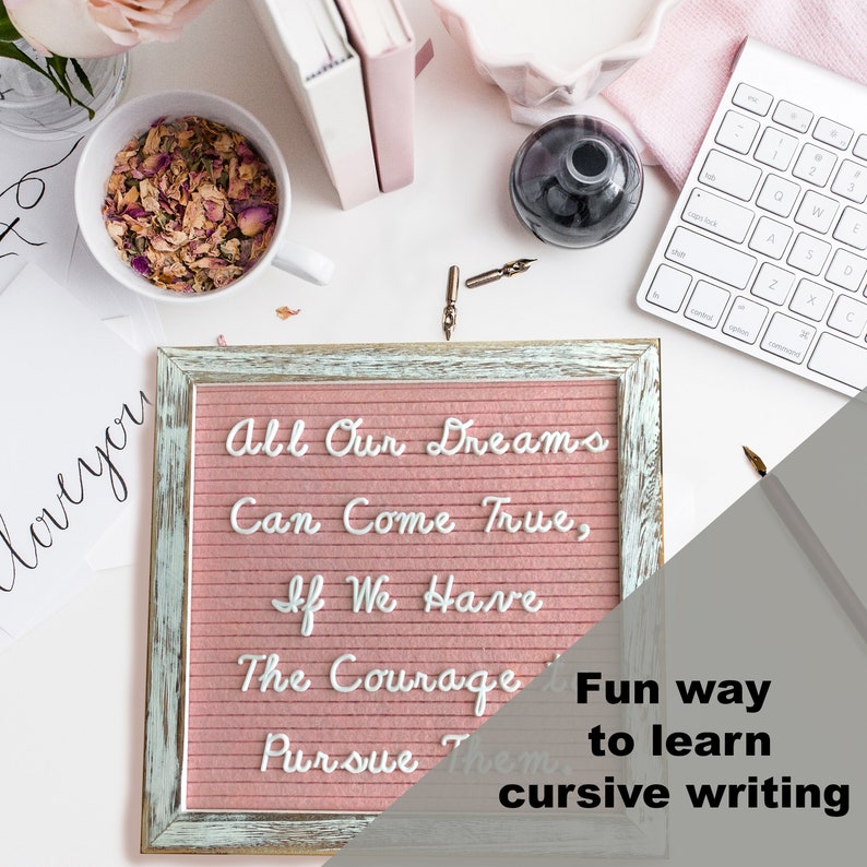 Message Board Cursive Letters Blush Felt 10x10 Rustic Etsy