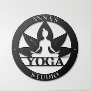 Yoga Studio Decor, Custom Metal Yoga Sign, Personalized Yoga Studio Sign, Yoga Wall Decor, Yoga Wall Art, Yoga Metal Art, Yoga Lover Gift