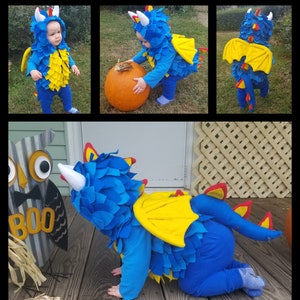 Little Blue Dragon Jacket Costume Pattern Coat Dinosaur PDF Download