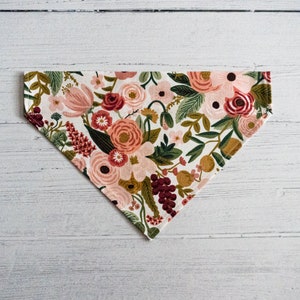 Floral Garden Party (Rose) Slip-Over Collar Dog Bandana // Dog Accessory// Dog neckwear// Rifle Paper Co Fabric // Summer Print
