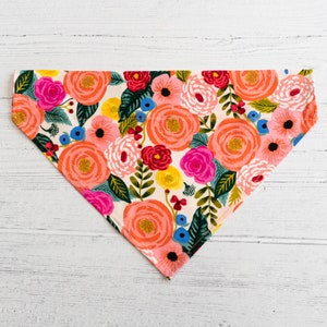 Juliet Rose (Cream) Floral Slip Over Collar bandana / dog bandana / rifle paper co/ pet neckwear /pet gift