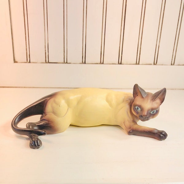 Vintage Siamese Cat Porcelain  Figurine