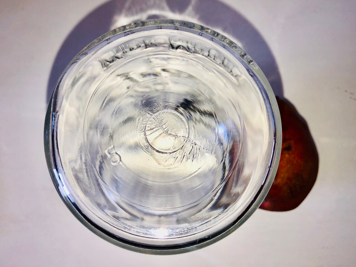 Vintage Clear Glass Ball ECLIPSE WIDE MOUTH Jar glass cover Etsy