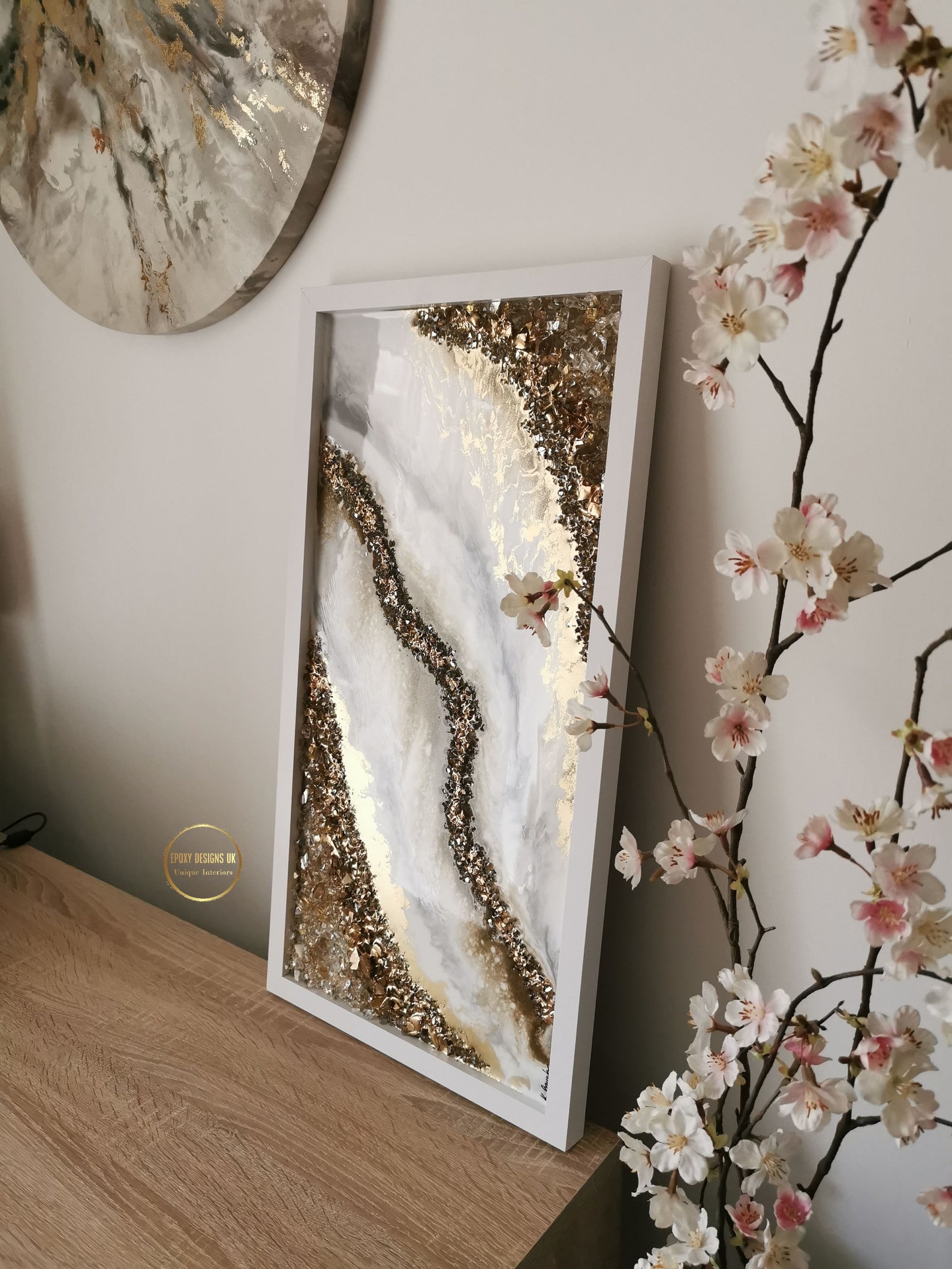 Sparkly Elegant Geode Epoxy Resin Art Epoxy Resin Wall Art Etsy