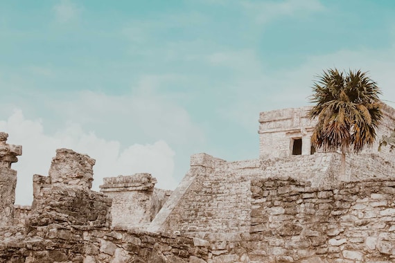 C Mayan Ruins Art Print Home Decor Wall Art Poster Tulum
