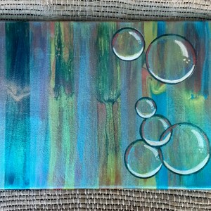 The 5th Dimension Realm Original Acrylic Abstract Pour Painting 10x20x1/2" Fluid Art