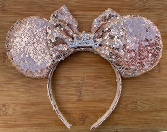 Sequins Rose Gold Mickey Mouse Ears