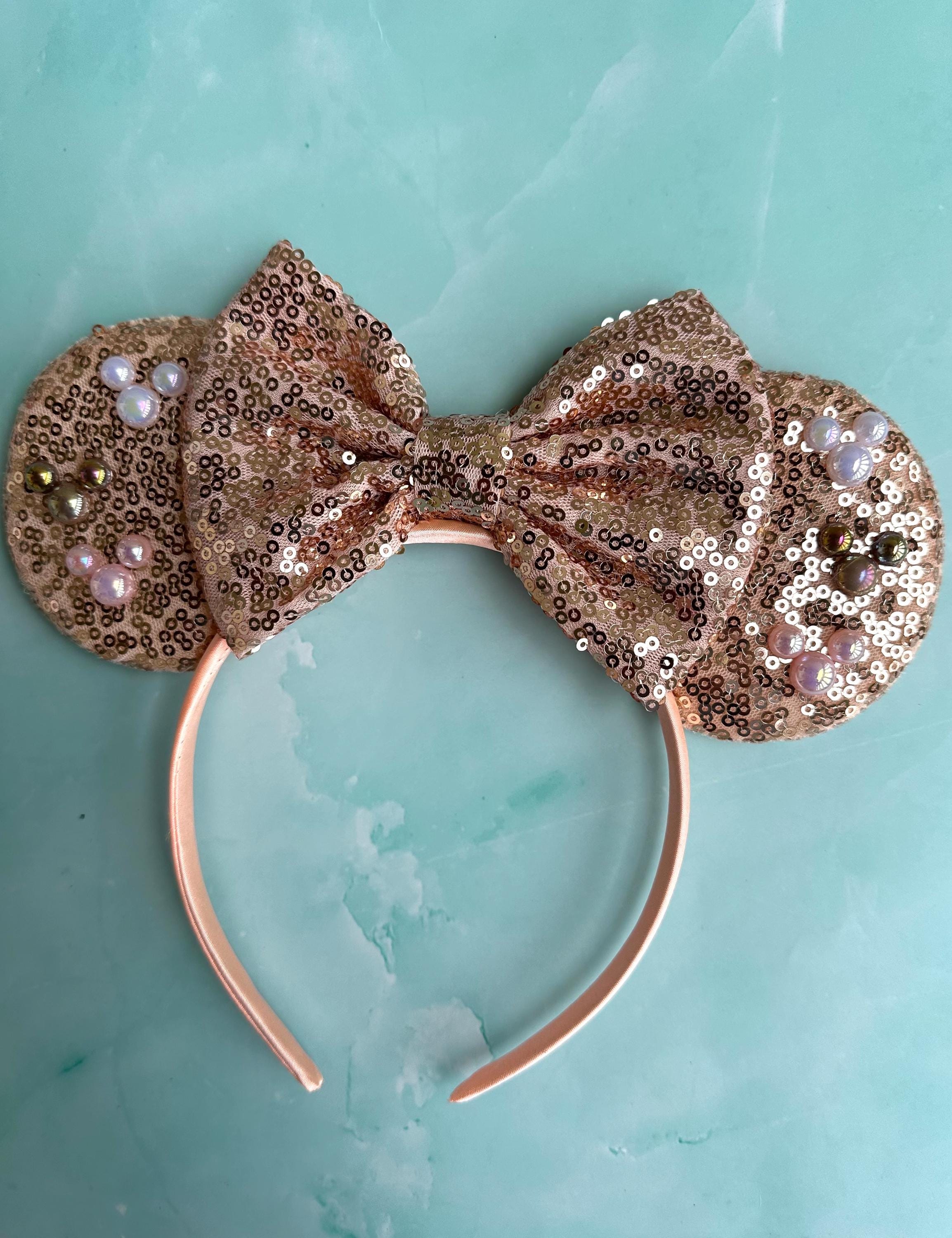 Disney Original Rose Gold Sequined Mickey Ears New Rose Gold Confetti Minnie Ears From Walt Disney World  main image 2