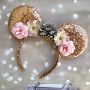 Flower and Garden Festival Mouse Ears,  Floral Mouse ears, Disney Mickey ears, Sequins floral Mickey Ears