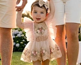 Roupa de Fada para o 1º Aniversário | Smash the Cake, Macacão para Festa de Bebê Menina, Vestido Floral para o 2º Aniversário, Roupa para Ensaio Fotográfico de Recém-Nascido, Casamento de Bebê e Batizado