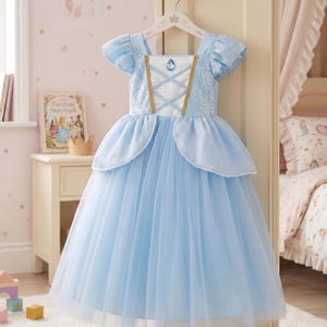 cinderella theme birthday dress Amazon.com: JWZWJ Fancy Cinderella Princess Dress Costume Puff Sleeve Halloween Birthady Party Cosplay for Girls 2-11T : Toys & Games