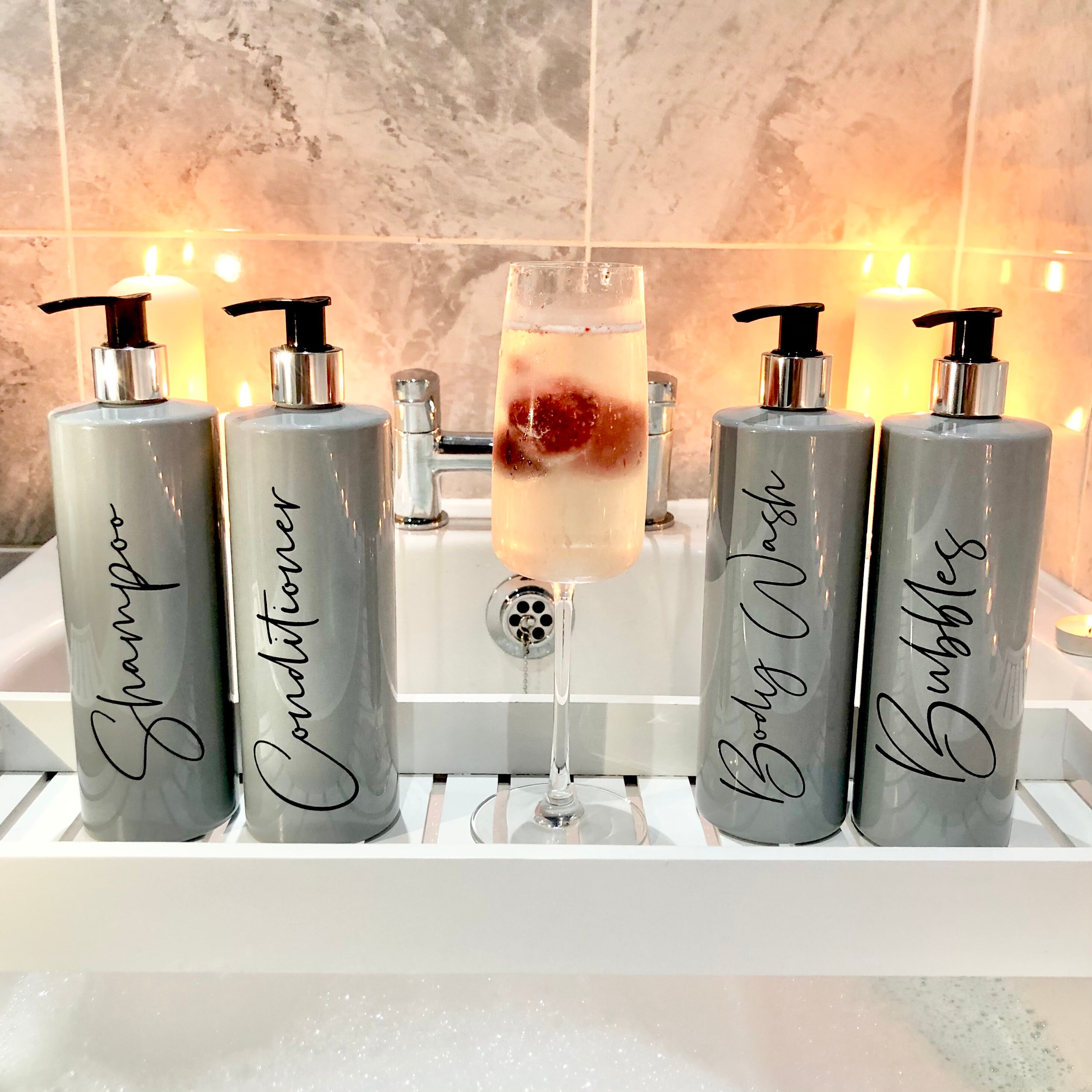 Grey Shampoo Conditioner Mrs Hinch Pump Bottles Reusable 500ml Etsy