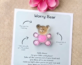 Small Bear, Big Comfort - Worry Bear Pocket Hug | Meaningful Gift for Anxiety Comfort & Reassurance – Perfect Thinking of You Token Keepsake