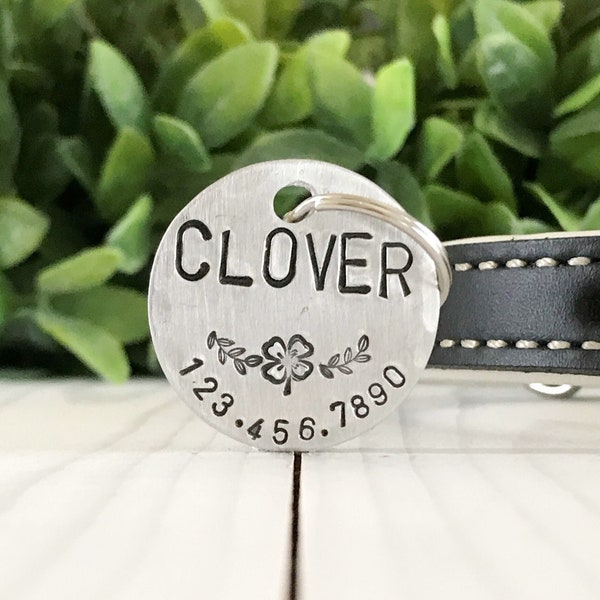 Pet tag, handstamped, pet ID tag, hammered, hand stamped tag, large dog tag, custom pet tag, ID tag, dog ID tag, aluminum, personalized
