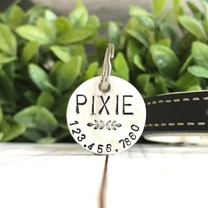 Pet tag, cat name tag, Pet ID tag, dog tag, customized, aluminum, cat ID tag, dog ID tag, puppy tag, pet gift, personalized, Pixie