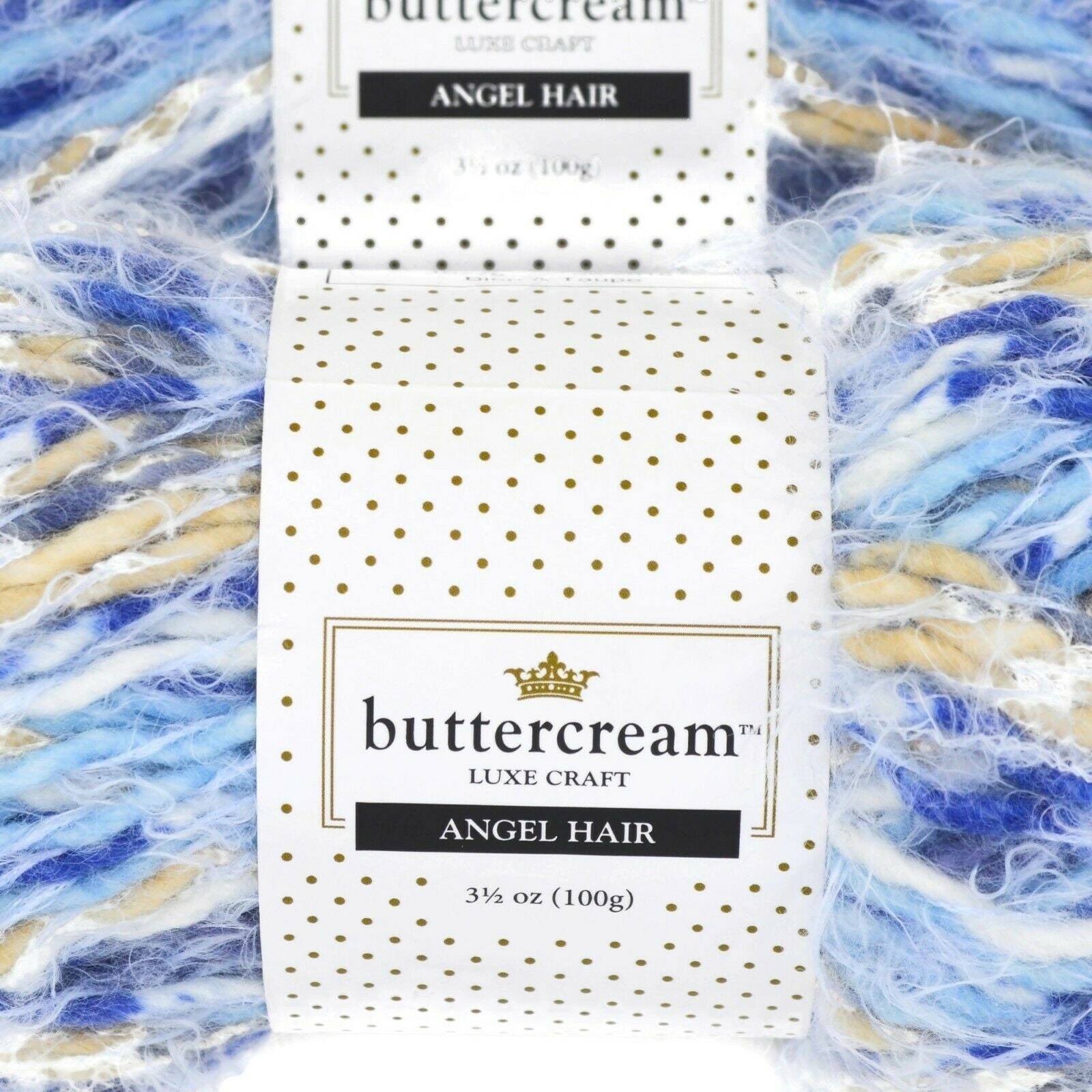 Buttercream Luxe Craft Angel Hair Yarn Blue & Taupe Acrylic Etsy