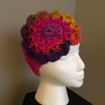 Multi Color Crocheted Flower Headband, Headband with Large Flower, Crochet Ear Warmer with Flower, Gift for Her, BoHo Headband