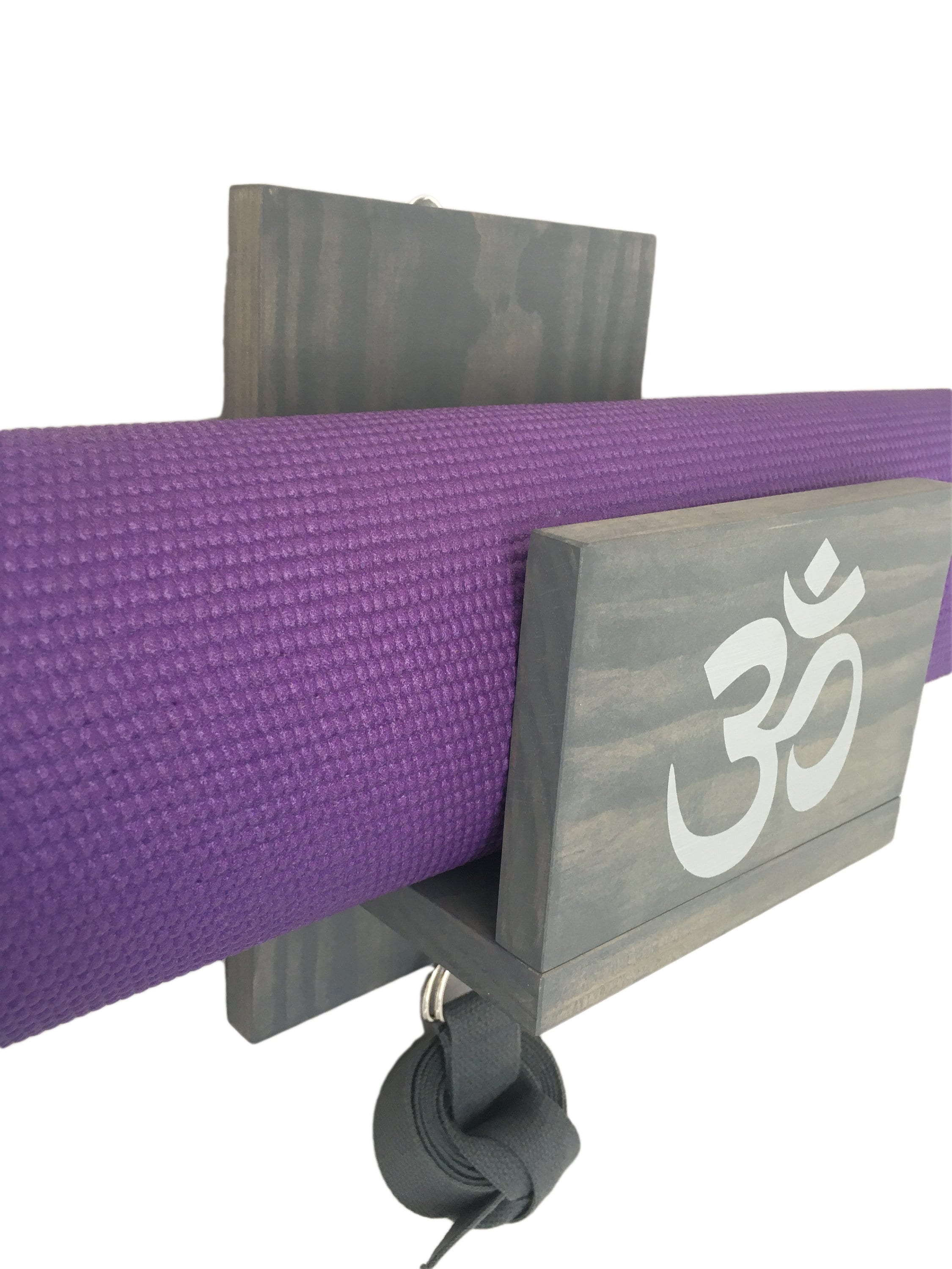 Custom Wooden Wall Mounted Yoga Mat Holder with OM Yoga Etsy
