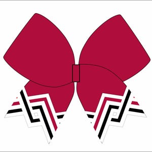 Chevron dubbele staarten GESNEDEN BESTAND 3 inch cheerbow - alleen digitaal bestand - Cheerbow-staarten SVG Instant Download