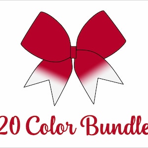 Ombre Cheerbow Bundle white tails - Digital File Only - Cheerbow sublimation file - Ombre cheerbow